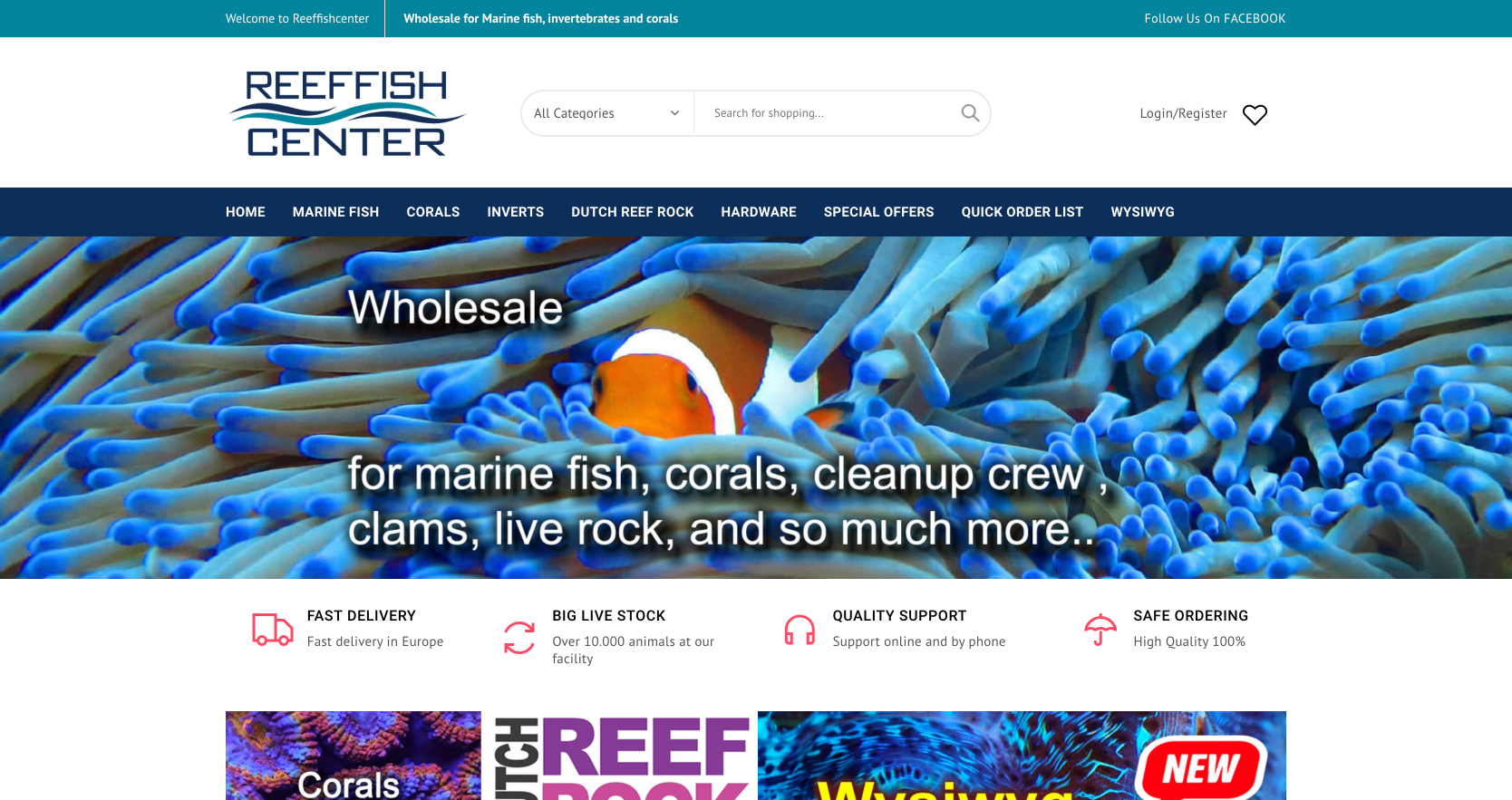 reeffishcenter wholesale marinelife webshop